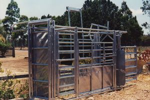 Galvanised cattle crush local pastoral Co Ravenshoe North Qld 1994